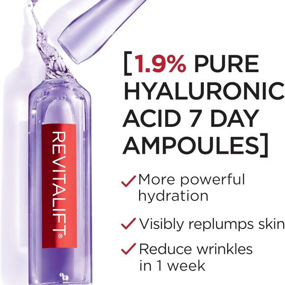3 BOXES OF L'Oreal Paris 7 Day Revitalift Derm Intensives Hyaluronic Acid Serum - Picture 4 of 7